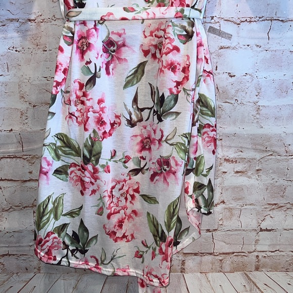 Show Me Your Mumu Robe Womens One Size Pink Floral Short Sleeve Tie Waist Garden - Picture 8 of 9
